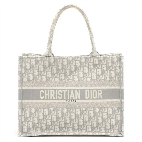 SOLD OUT ❌Christian Dior Medium Book Tote canvass Tote bag Grey - Picture 9 of 12